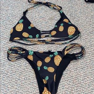 Black ZAFUL Pineapple Bikini Set